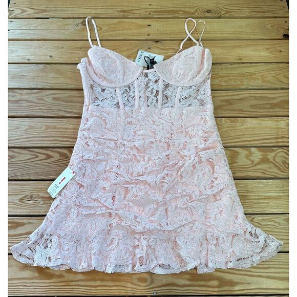 NWT Bardot Danni Corset Mini Dress Size 12 Women’s Pink - Picture 2 of 8
